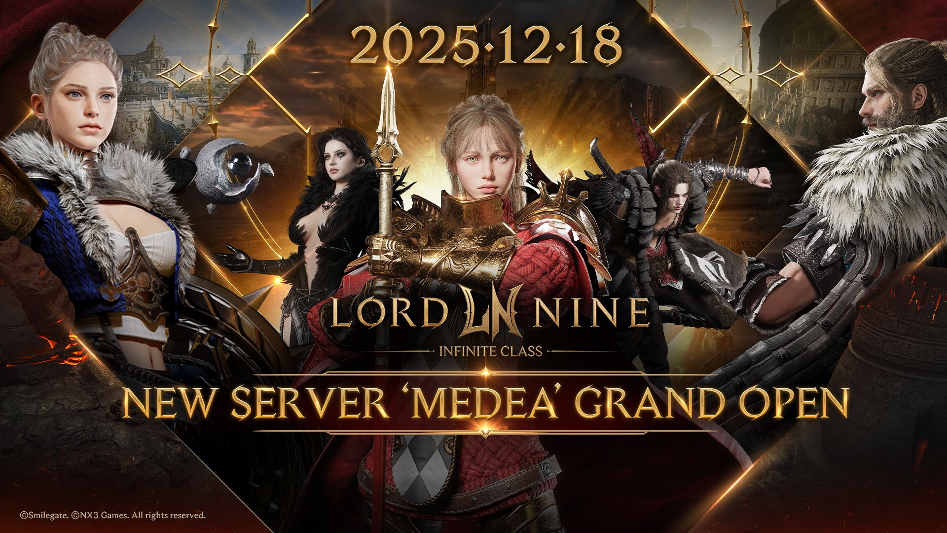 大型MMORPG《LORDNINE : Infinite Class》新服务器“Medea”于12月18日盛大开启