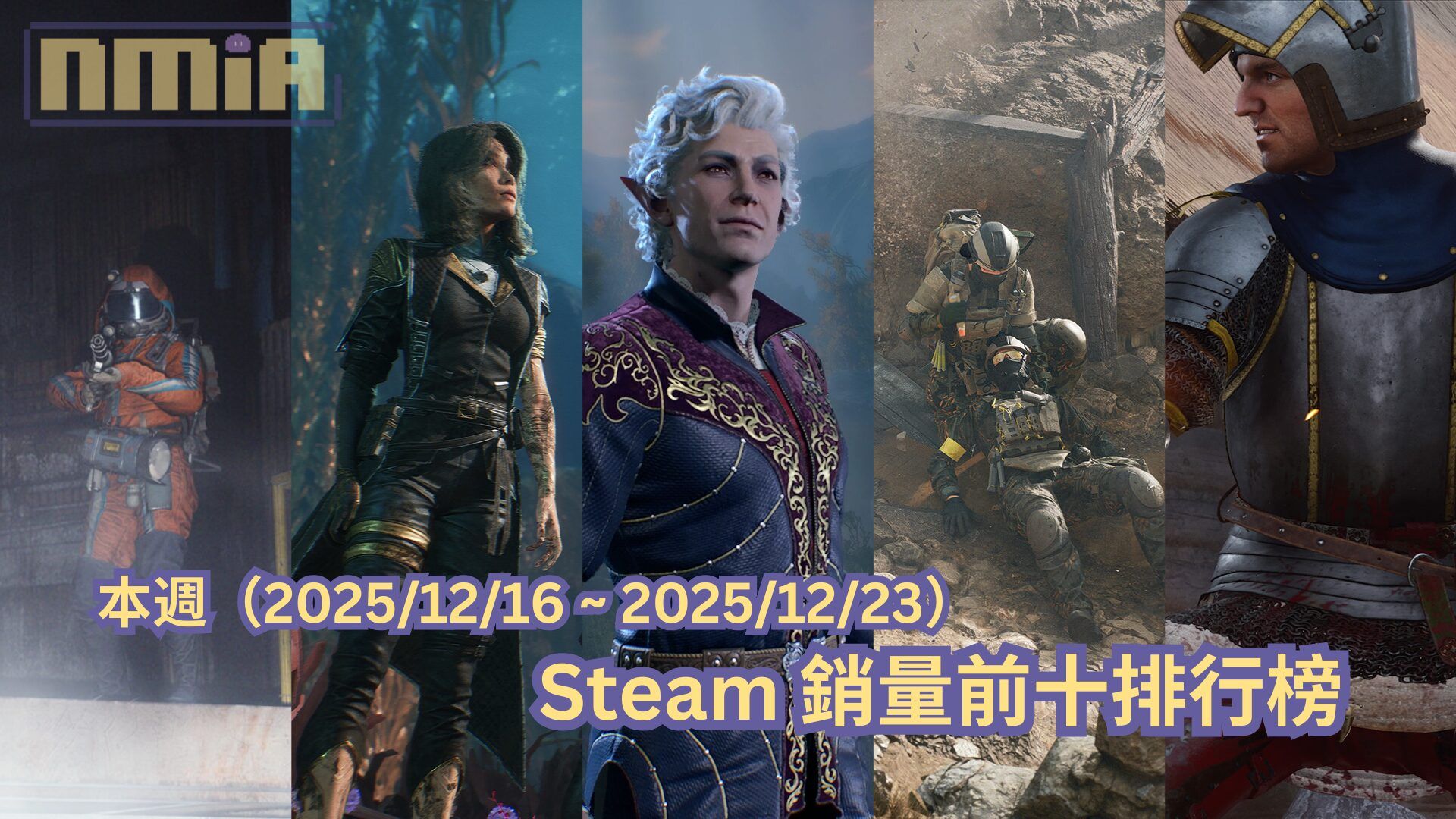 本週（2025/12/16 ~ 2025/12/23）Steam 銷量前十排行榜